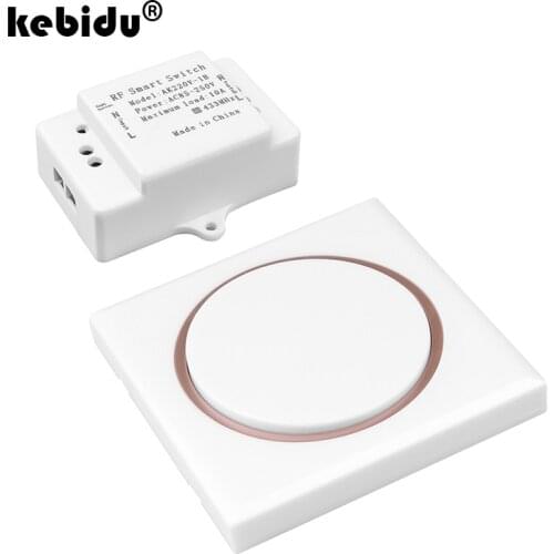 433Mhz Remote Control Wall Panel AC 85V 110V 220V Switch Relay 1CH Receiver Module Wireless Switch with Learning Functional