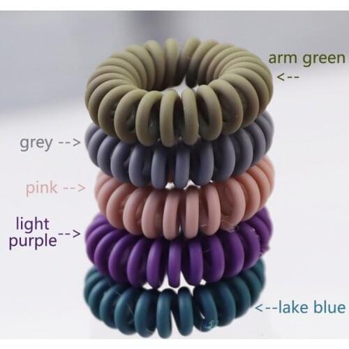 2021 5pcs/Set New Frosted Hair Ring For Girls Women Telephone Cord Elastic Ponytail Holders Headwear Accessories Tie Gums