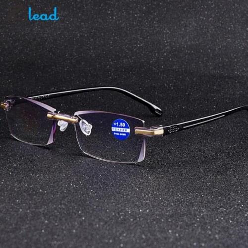 Zilead Anti Blue Light Frameless Reading Glasses Women&Men Computer Presbyopic Goggle Optical Spectacle Hyperopia Eyeglasses