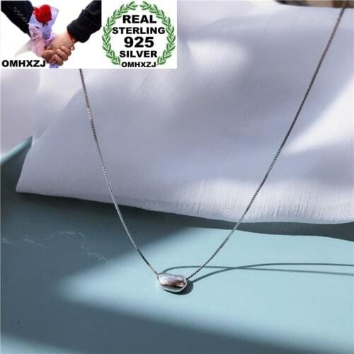 OMHXZJ Wholesale NA368 European Fashion Hot Woman Girl Party Birthday Wedding Gift Miss Bean 925 Sterling Silver Choker Necklace