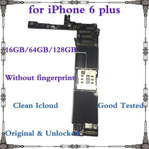 Original for iphone 6 plus 6p unlocked motherboard free icloud mainboard 16gb 64gb 128gb No touch ID logic board with IOS System