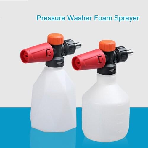 Pressure Washer Foam Sprayer Snow Foam Lance Watering Can Adjustable Pressure Car Washer Bottle Dispenser 1/4'' Quick Connector