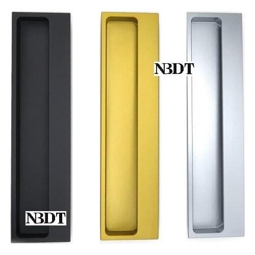52mm Wide Aluminum Alloy Matte Black Grey Champagne Gold Furniture Cabinet Barn Sliding Door Recessed Flushed Finger Pull