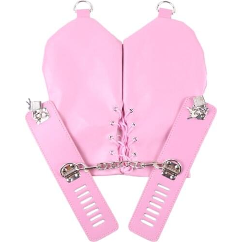 Pink Glove Handcuffs Fun Game Toys Horseshoe Props With Lock