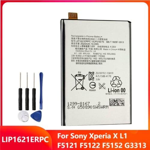 Replacement Phone Battery LIP1621ERPC For Sony Xperia X L1 F5121 F5122 F5152 G3313 With Free Tools 2620mAh