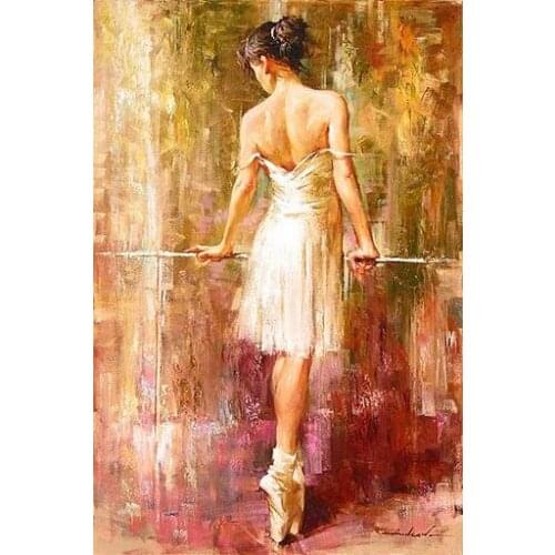 Thick Texture Beautiful Women Painting Ballet Dancer Girl by Andrew Atroshenko Canvas Painting Office Home Decor Picture