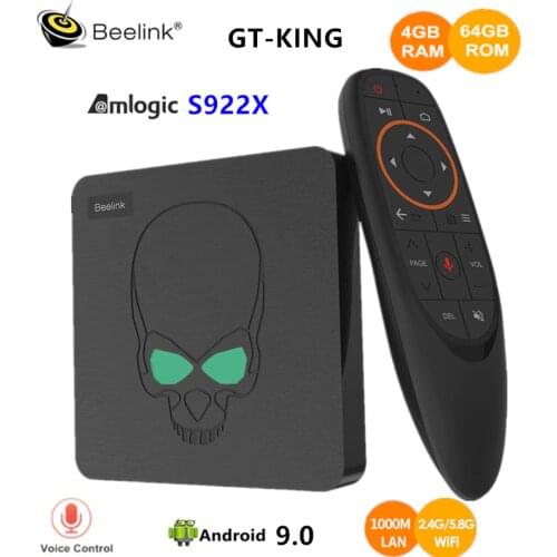 Beelink GT-King TV Box Android 9.0 Amlogic S922X 4GB DDR4 64GB ROM Voice Remote Control 2.4G+5.8G WiFi 1000Mbps 4K Set Top Box