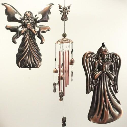 Outdoor Garden Decoration Wind Chimes Angel Wind Chimes Brass Metal Pipe Angel Wind Chimes Ornaments Home Dector Gift