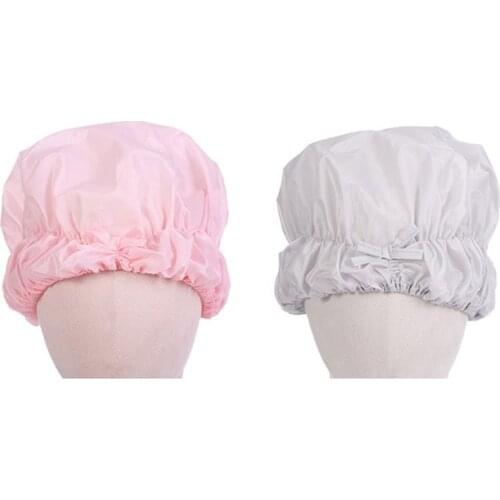 Women Thicknened Waterproof Shower Kitchen Anti-Smoking SPA Long Hair Protection Cover Solid Color Reusable Elastic Bathing