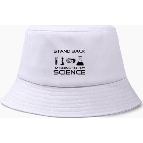 Stand Back I'm Going to Try Science Funny Fisherman Hat Fishing Cap Bucket Hats Panama Men Women Bob Chapeau Sun Prevent Caps