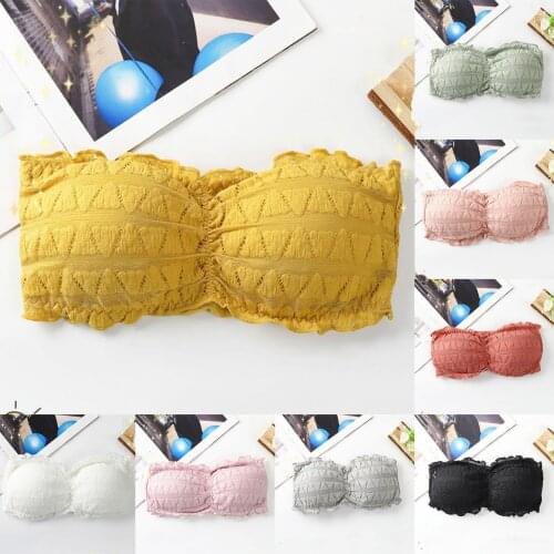 Women Tube Top 2021 Fashion Fitness Lace Bras New Invisible Tube Top Beathable Wrapped Chest Sexy Strapless Underwear Нижнее