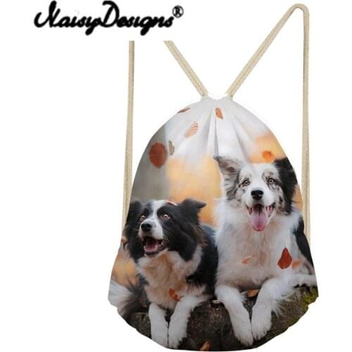 Noisydesigns 3D animals shepherd dog/Lops Printing Drawstring Backpack cute School bags for girls womens day pack Mochila 2021