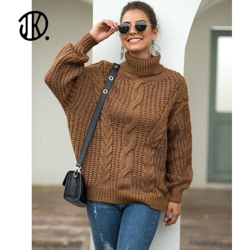Winter Women Pure Sweaters Long Sleeve Pullover Turtleneck Loose Korean Style Jumpers Oversized Comfort Female Thick Knitted Top