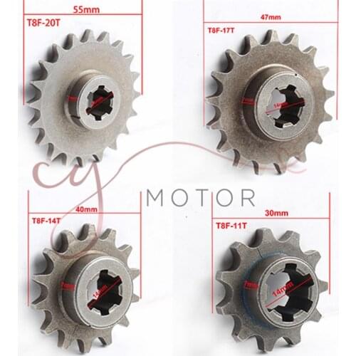 Front Gear Box Sprocket T8F 11 14 17 20T 20 Tooth Pinion For 47cc 49cc Minimoto Mini Bike Moped Scooter Zz