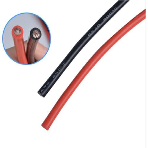 1 Meter Red Black Silicon Wire 12AWG 14AWG 16AWG 18AWG 22AWG 24AWG 26AWG 28AWG Soft Silicone Silica Gel Wire Cable