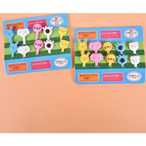 10PCS Decor Lunch Box Accessory Fruit Picks Kids' Animal Forks Food Mini Tool