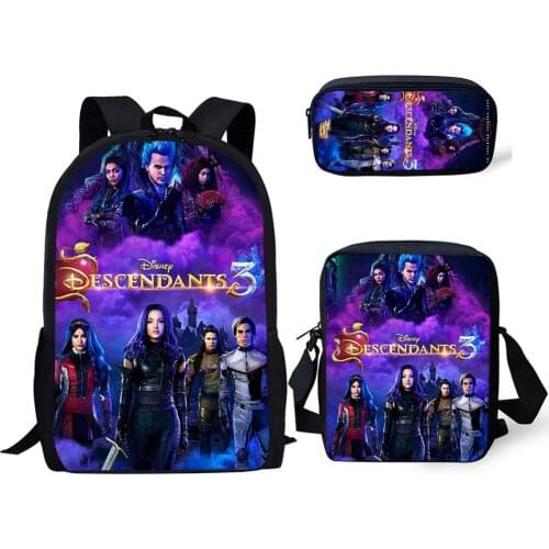 Descendants 3Pcs/set Book Bags Children School Bag for Girls School Backpack for Boys Kids School Supplies Book Bags