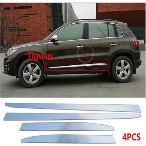 Stainless Steel Door Molding Trim Side For 2010-2015 VW Tiguan 4pcs\set