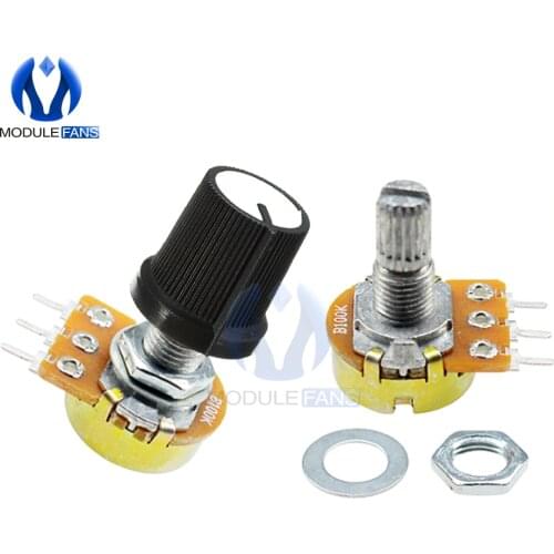 5PCS 3P WH148 Rotary Potentiometer Linear Taper 3 Pin Potentiometer 3PIN For Arduino With Cap 1K 5K 10K 20K 50K 100K 500K Ohm