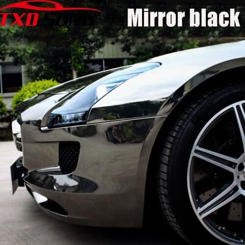 7 Sizes Premium Stretchable Black Chrome Mirror flexible Vinyl Wrap Sheet Roll Film Car Sticker Decal Sheet