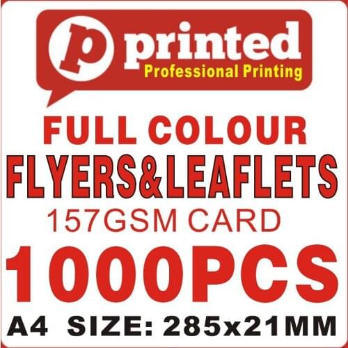 A4 Flyers Leaflet Double Sided Full Color 157gsm Artpaper - 1000pcs Free Design FREE shipping