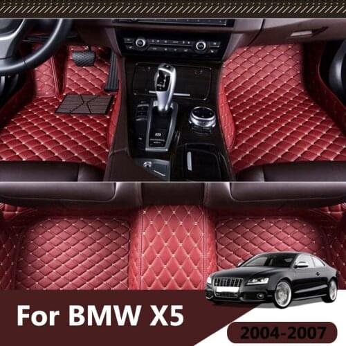 Custom Car Floor Mats For BMW X5 2007 2006 2005 2004 Car Accessories Interior Decoration Pad Heel Foot Mat Pedal Rug Carpet