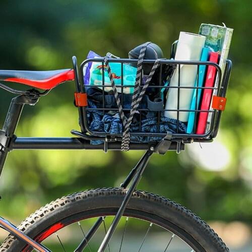 Adjustable Bicycle Rear Cargo Rack With Foldable Detachable Basket Aluminum Alloy Large Load Quick Release Bike Carrier Rack