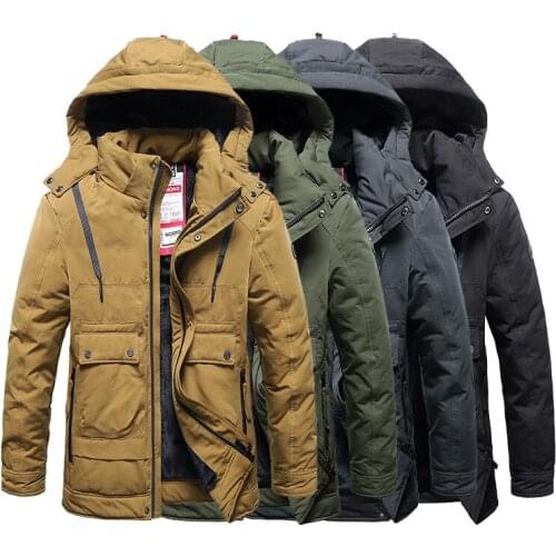 Free Shipping Thick Outerwear Windproof Casual Coat With Hooded Mens Parkas Men Winter Coat
