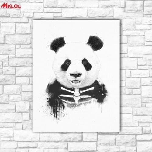 Large Wall Art bones Panda Portrait Canvas Painting For Living Room Home Decoration Oil Painting On Canvas Wall Painting no fram