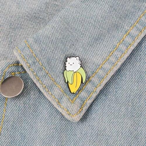 Cute Hedgehog Banana Pin Brooches Bunny Coffee Badge For Bag Lapel Pin Denim Jacket Buckle Animal Jewelry Gift For Friend Girl