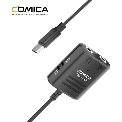 COMICA Multi-Functional 3.5mm (support both TRS and TRRS 3.5mm Mics) to USB TYPE-C Audio Cable Adapter