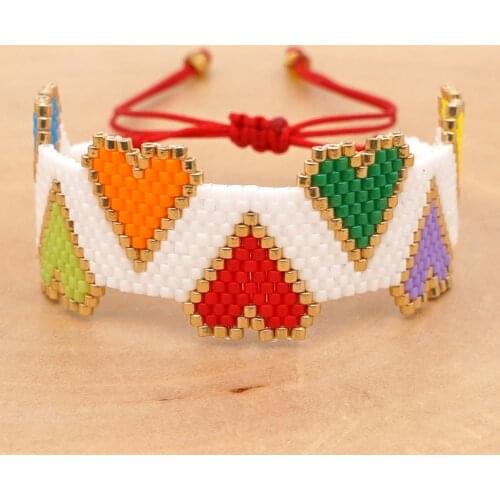 Go2boho Bracelets For Women MIYUKI Bracelet Bohemian Rainbow 3D Heart Pulsera Mujer Moda 2019 Armband Boho Handmade Loom Jewelry