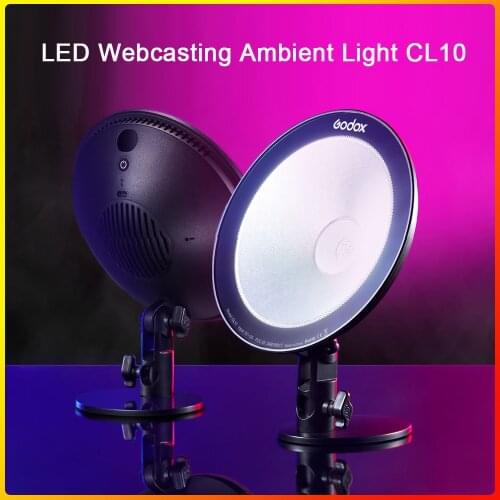 Godox CL10 LED RGB Light 10W Webcasting Ambient HSI Multi-Color Photography Studio Light for Camera Phone Video Photo Youtube