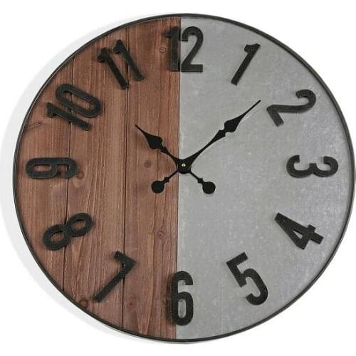 Wall Clock MDF Wood/Metal (5 x 60 x 60 cm)