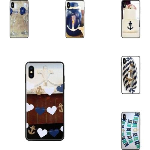 Colorways New Nautical Anchor On Navy For Xiaomi Redmi 3S 4X 4A 5 5A 6 6A 7 7A 8 8A 8T 9 9A K20 K30 S2 Y2 Pro Plus Ultra Black