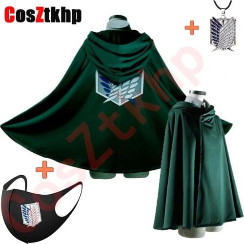 Attack on Titan Anime Cloak Shingeki No Kyojin Cosplay Scouting Legion Wings of Liberty Levi Ackerman Eren Hange Zoe Outfit Cape