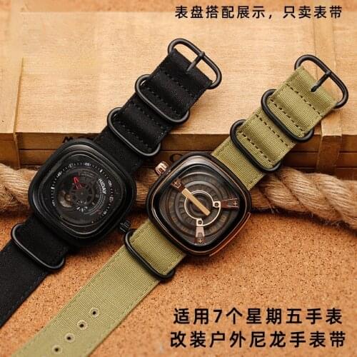 Watch Band for Seven Friday SF-T Series P Series M Series Q Series Nylon Watchband Outdoor Sports Watch Strap
