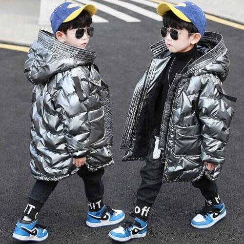 Boys Quilted Cotton Coat 2020 New Childrens Winter Clothing down Cotton Jacket Coat zhong da tong Season Thick Mid-Length Cott