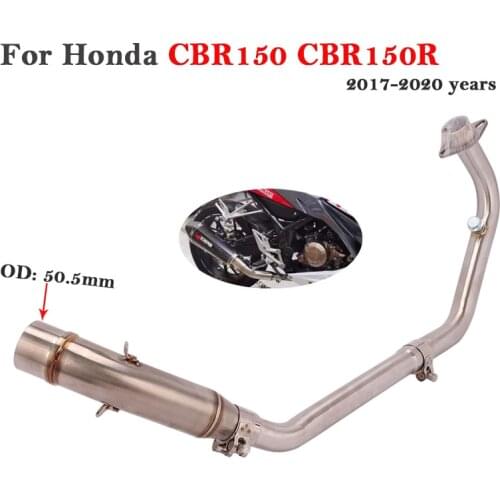 Slip On For Honda CBR150 CBR150R 2017 - 2019 2020 Motorcycle Exhaust System Modify Connection 51mm Muffler Front Mid Link Pipe