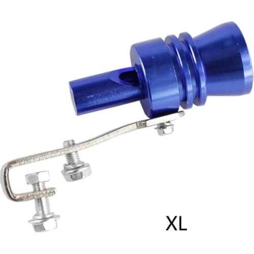 XL-Blue Universal Aluminum Turbo Sound Exhaust Muffler Pipe Whistle Car Blow off valve BOV Tip Simulator Whistler