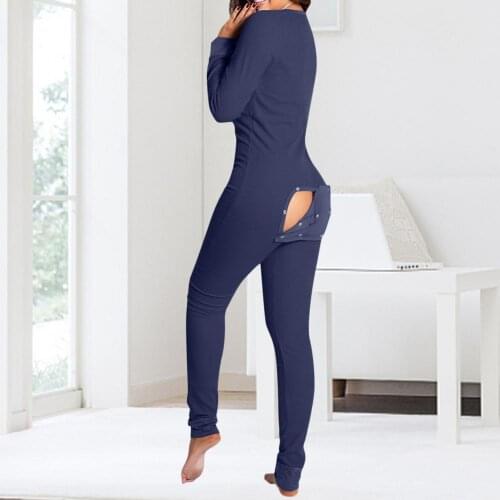 Women V Neck Jumpsuit Long Sleeve Sleepwear Ladies Ones Set Pajamas Home Suit Soft Two Pieces Homewear Casual Female Set
