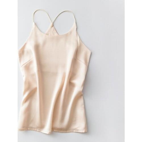 NEW Sexy Stain Silk Tank Top Women Slimming Sexy Sleeveless Shirt Women O-Neck Basic Camisole Halter Summer Vest 2019