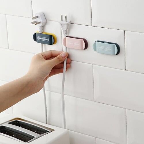 1/4pcs Cord Organizer Holder Desk Cable Clips Strong Adhesive Wire Holder for Organizing USB Cord Wire Home Office Car