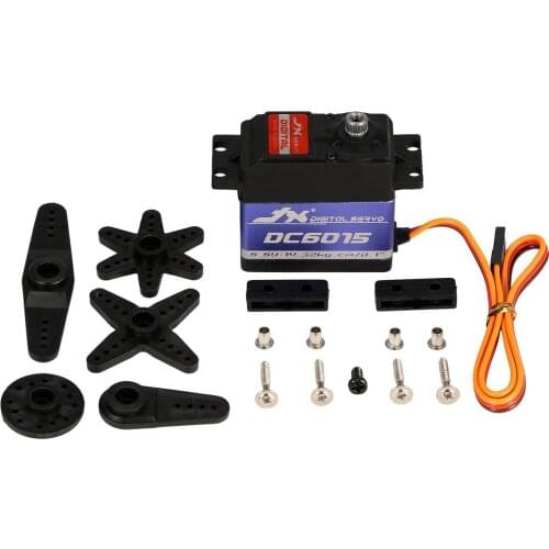 2019 JX DC6015 4.8-6.6V 15KG Metal Gear 0.10 Sec Large Torque Digital Servo For RC Car Robot Airplane Aircraft Accessories