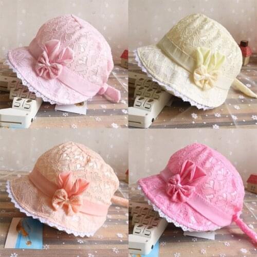 2021 child summer baby toddler girl hat cartoon bow lace hat baby boy girl fashion peach heart print hat sun hat