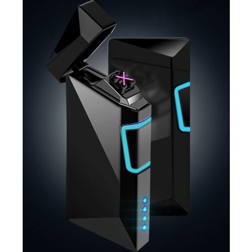 2021 Plasma USB Lighter Zinc Alloy Material Charging Power Display Induction Touch Arc Cigar Lighter