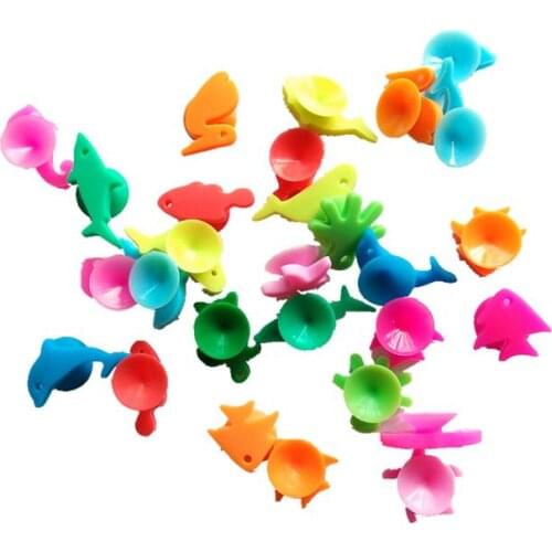 24pcs Marine Animals Wine Glass Marker Suction Cup Wine Identifier Silicone Drinking Cup Sign (Mixed Colors)