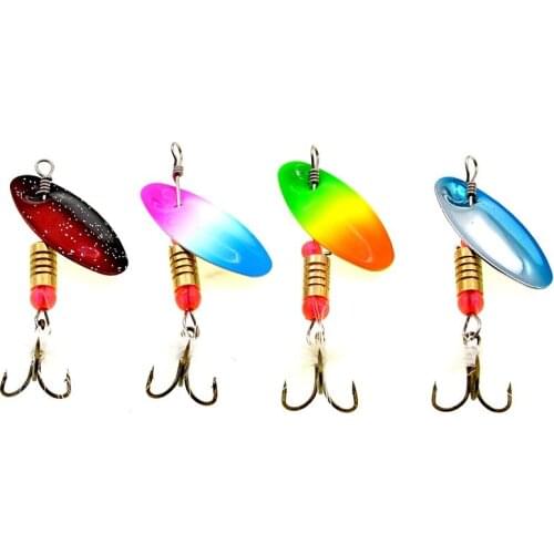 Hand Shake Sequins Fishing Lure Beginner Spoons Rotation Spinner Bait 3.5g Metal Bait Lot 4 Pcs Sale
