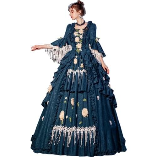 Victorian rococo ball gown dress prom dress performance party photo catwalk clothing victorian dress