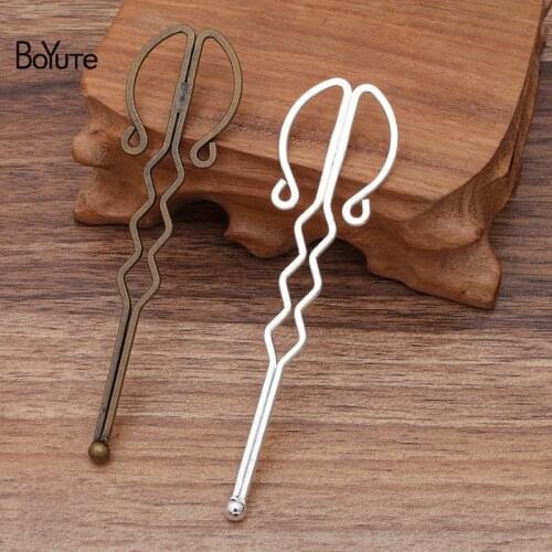 BoYuTe (10 Pieces/Lot) 102*27MM Iron Metal Hair Stick Vintage Diy Hair Accessories Materials Wholesale